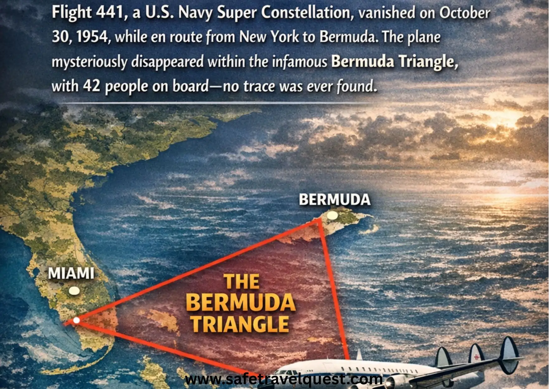 Flight 441 Bermuda Triangle Travel Route