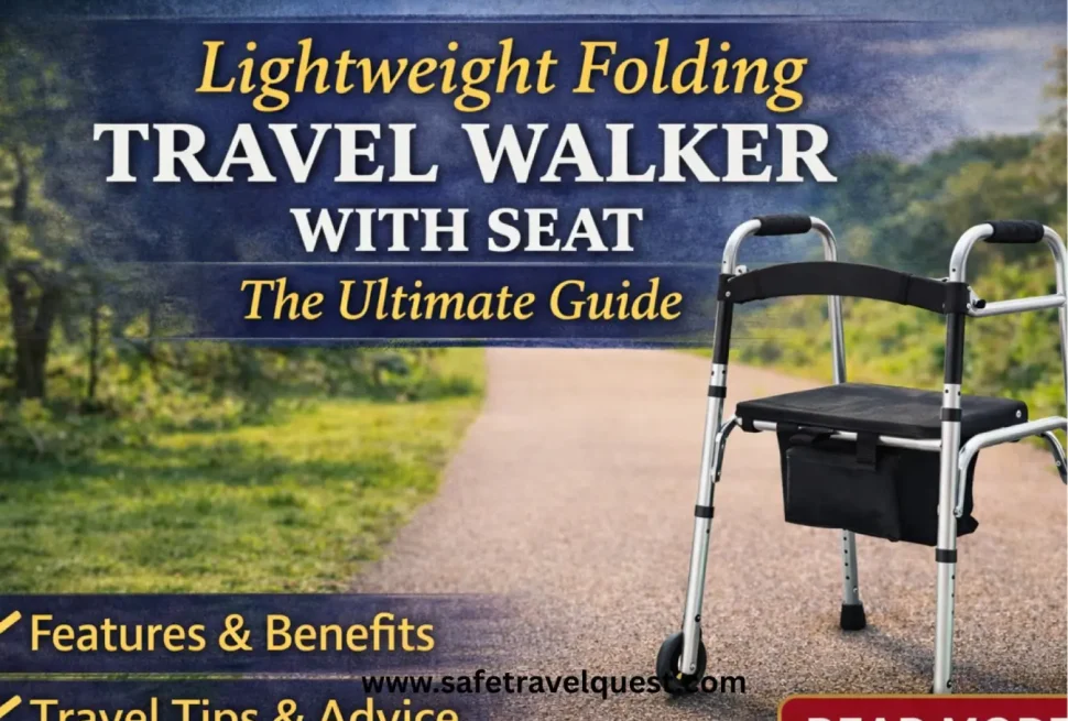 Lightweight Folding Travel Walker with Seat