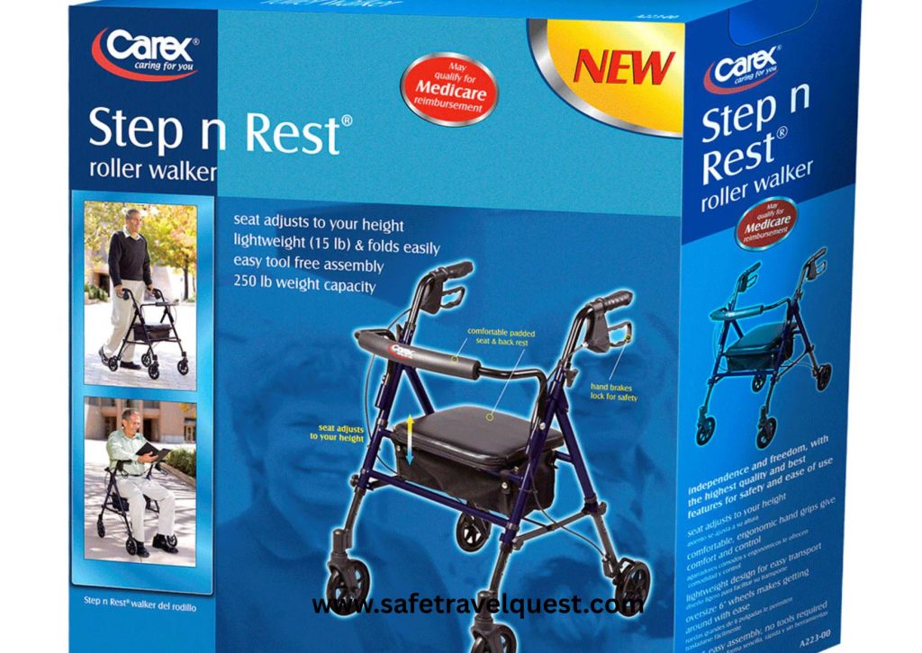 Lightweight Folding Travel Walker with Seat